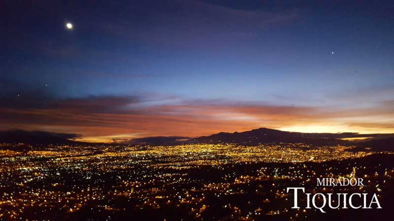 Vista al atardecer Mirador Tiquicia